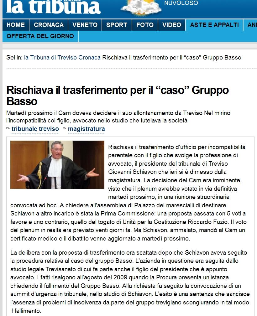 SCANDALO TREVISO MAGISTRATO SCHIAVON 1 SU 2
