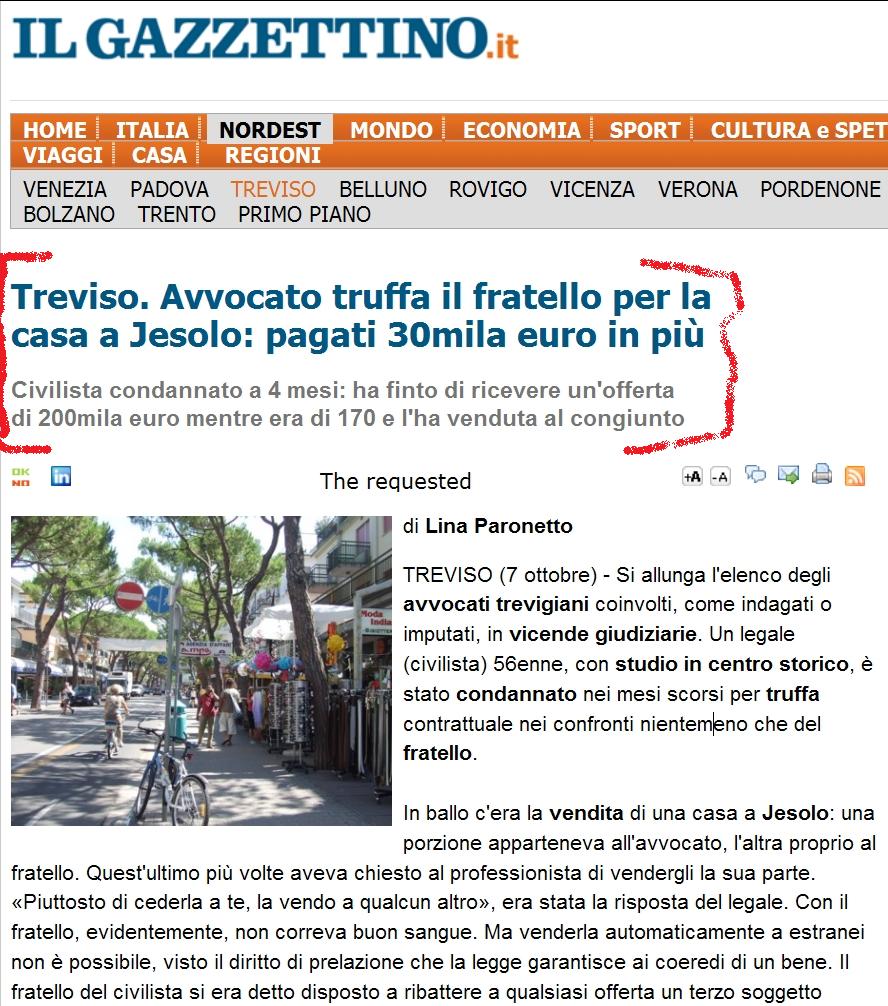 ITALIAN ATTORNEY CONTRACTUAL SWINDLER CLAUDIO BIANCHINI SENTENCED 4 MONTHS
